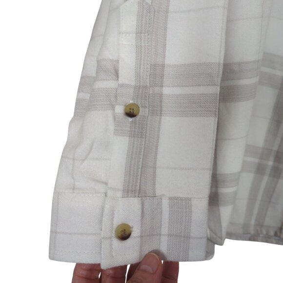 Jach's Girlfriend XXL White & Gray Cozy Plaid Flannel Button down soft Shirt XXL - Picture 3 of 14